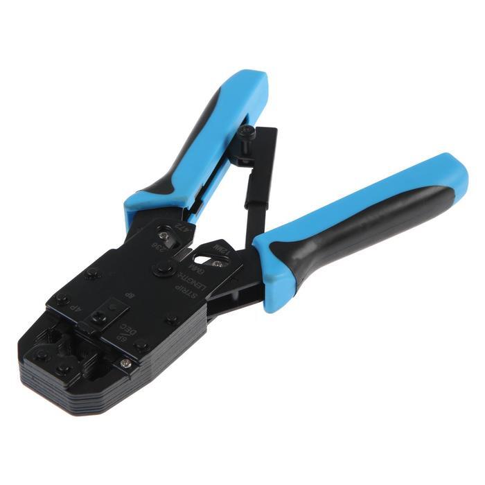 Кримпер ТУНДРА, для обжима клемм RJ-45 8P, RJ-12 6P, RJ-10 4P, вертикальный обжим, На фото — предложение продавца