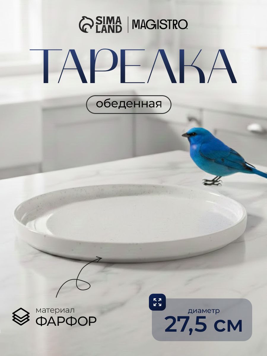 Тарелка фарфоровая с бортиками 27,5, Magistro "Urban"