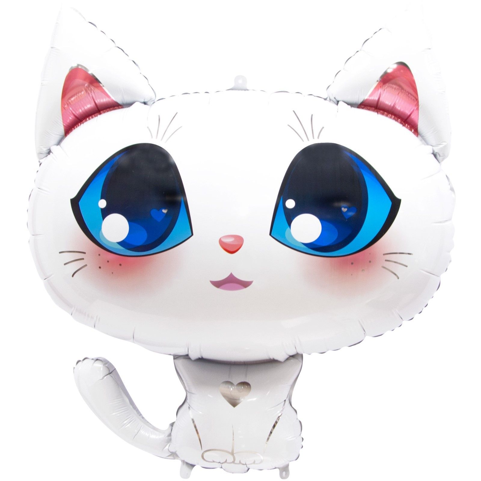 Шар фольгированный 32'' "Котёнок белый", фигура,