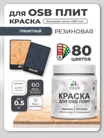 Резиновая краска для ОСБ плит Malare акриловая краска для дерева для наружных и внутренних работ, быстросохнущая без запаха полуглянцевая, гранитный, 0.5 кг