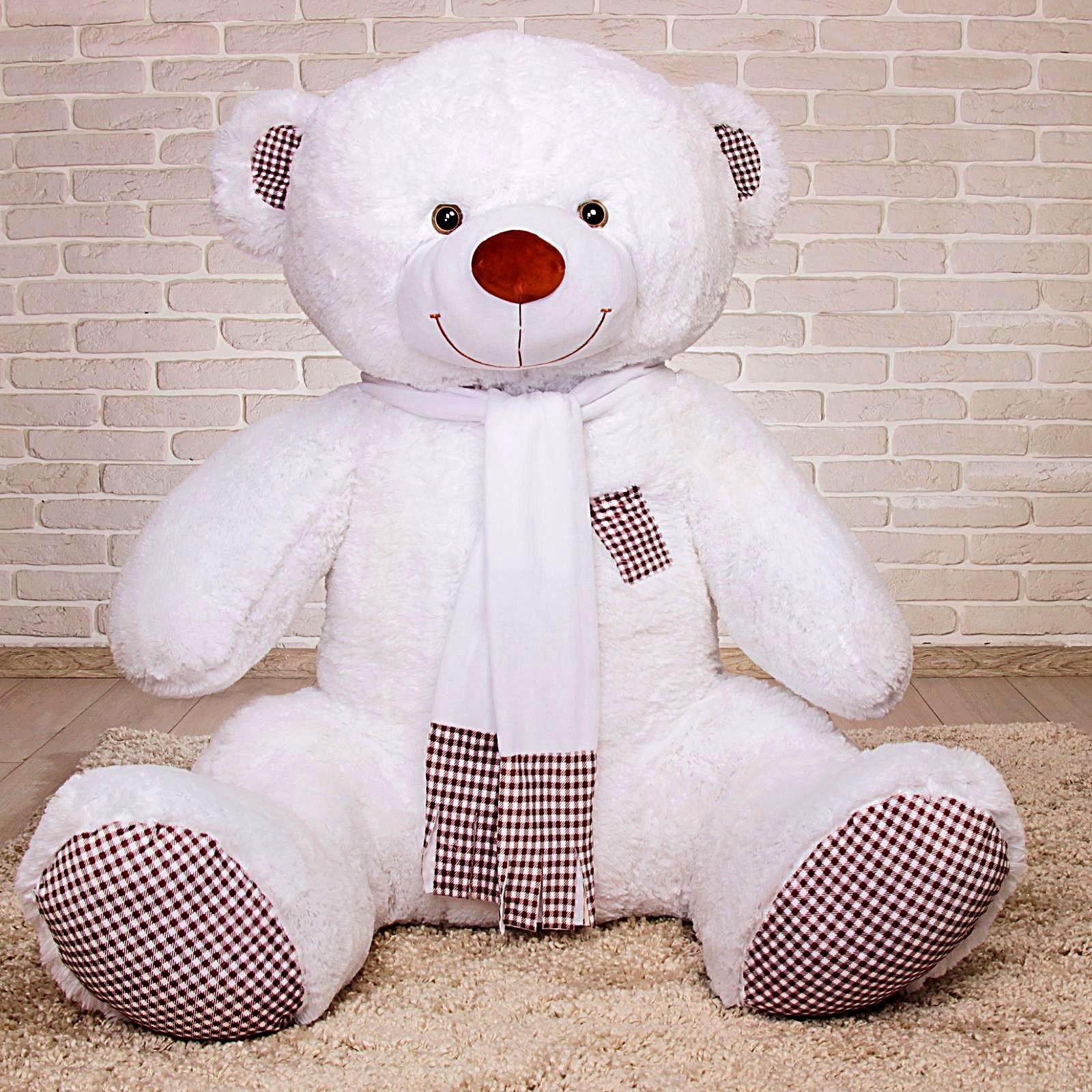 Мягкая игрушка Медведь Тоффи , 150 см, цвет белый