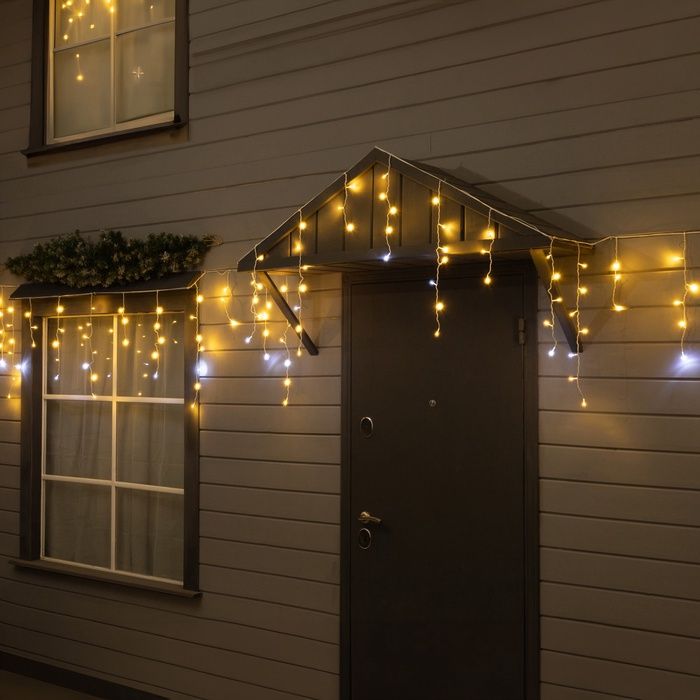 Гирлянда Бахрома 6 м 120 LED тёплый белый свет мерцание 220 В IP44
