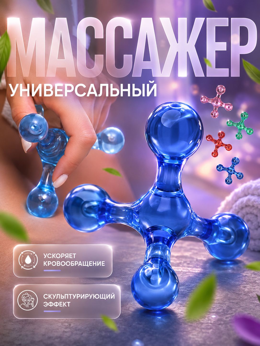 Массажер Молекула, универсальный, 10 x 10 см