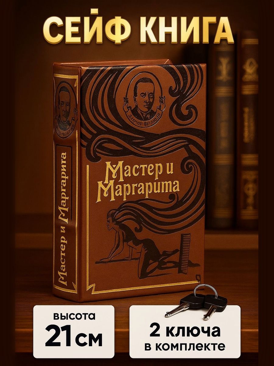 Сейф книга, шкатулка / "Мастер и Маргарита" 21х13х5 / шкатулка для денег