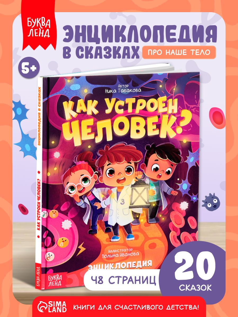 Энциклопедия для детей, "Как устроен человек?", Буква Ленд, книги для детей 5+