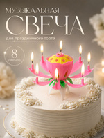 Свечи / Свеча для торта музыкальная "Тюльпан" / Розовый