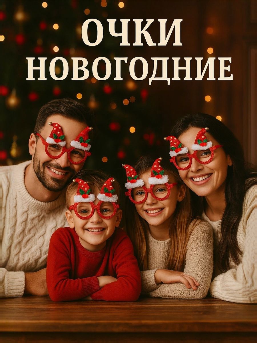 Карнавальные очки Новогодний колпак