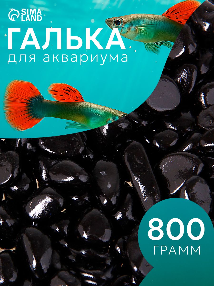 Грунт для аквариума/растений, фракция 8-12 мм, чёрный, 800 г