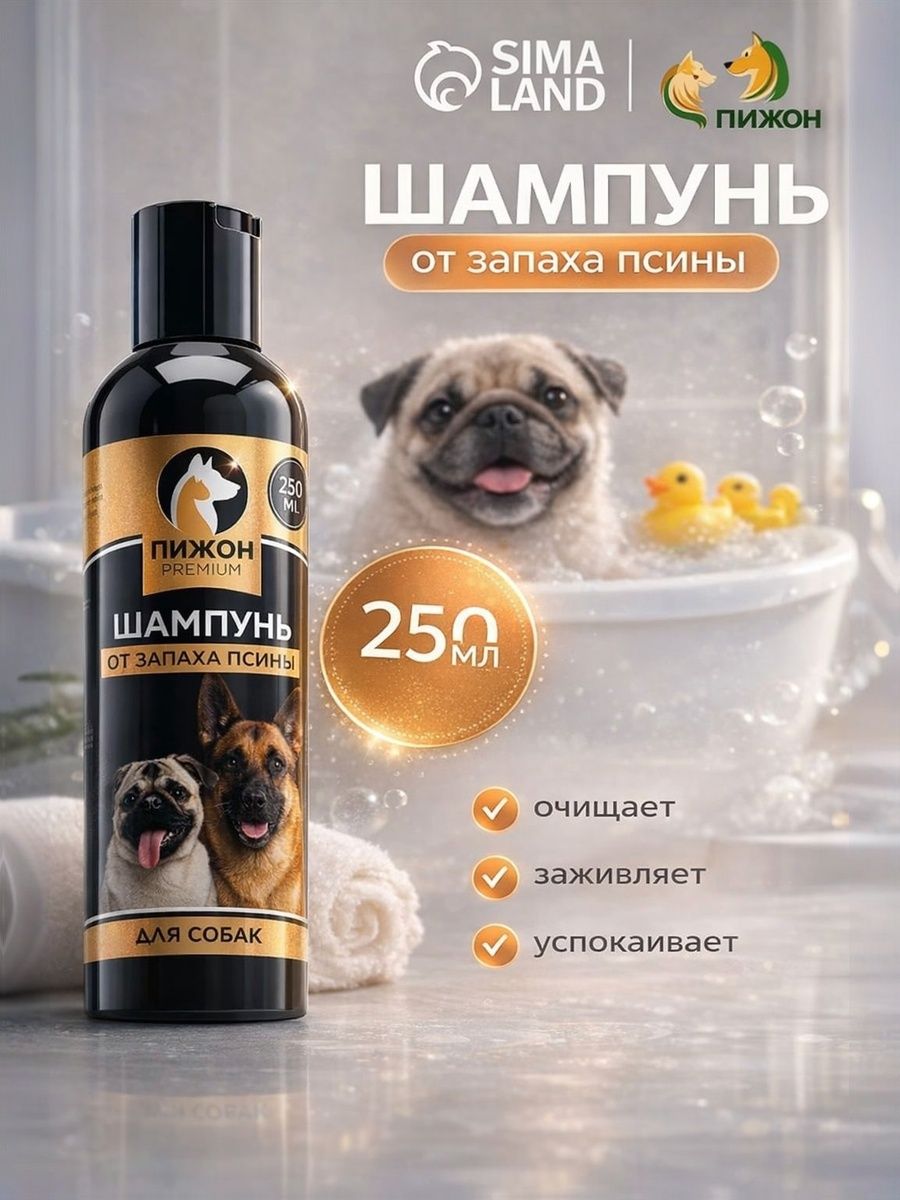 Шампунь для собак от запаха, успокаивающий, 250 мл, с пантенолом