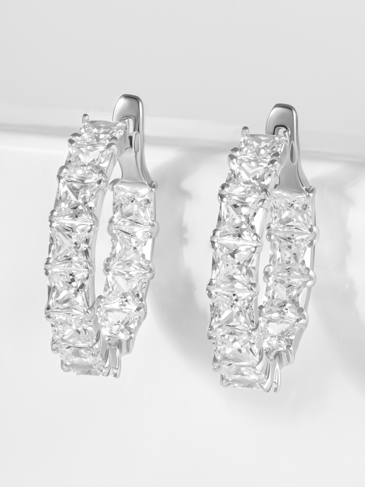 Серьги конго серебряные 925 с камнями