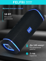 Колонка блютуз портативная беспроводная с подсветкой, мощные динамики, 140 мин непрерывной работы, влагозащищенный корпус BTS-012