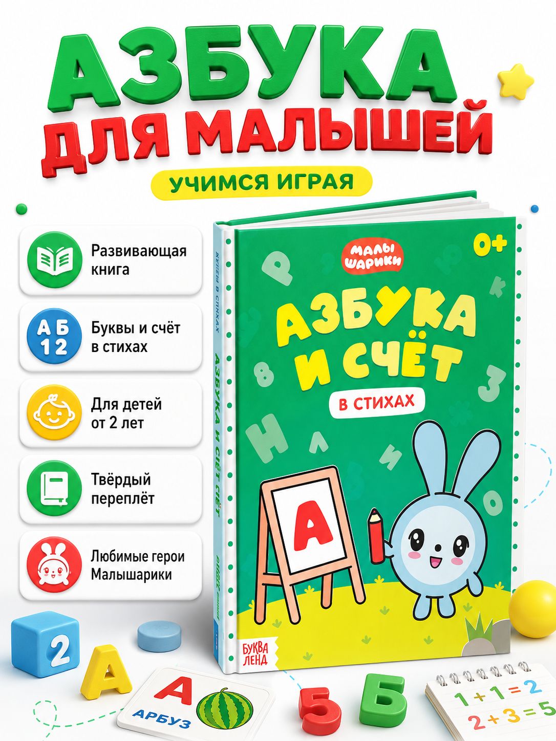 Азбука для малышей, "Малышарики", Буква-Ленд, книжки для малышей 1+