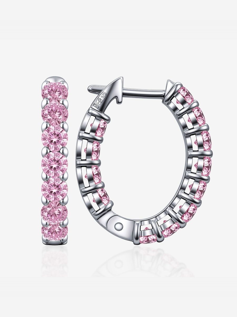 Серьги конго серебряные 925 с фианитами