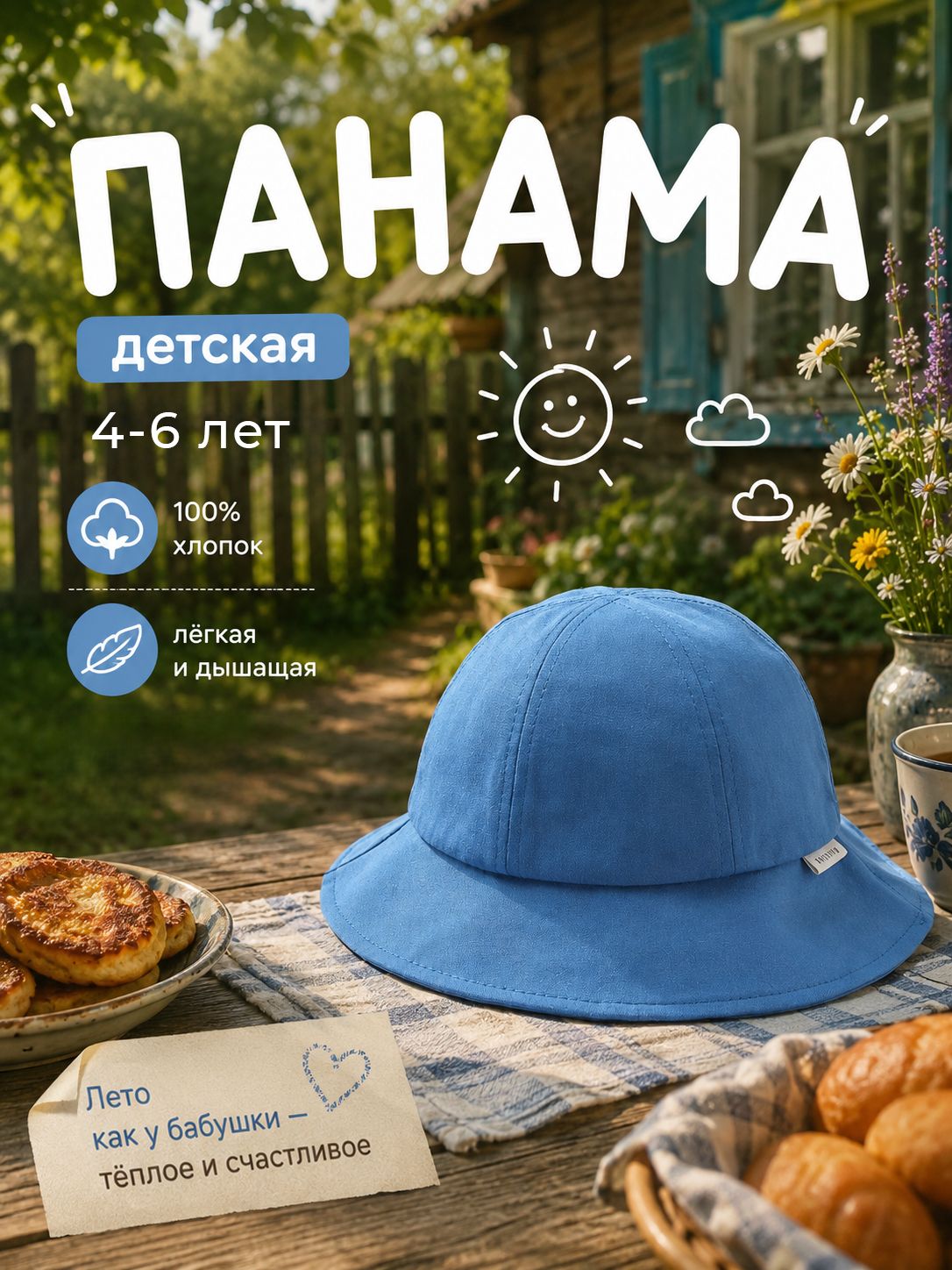 Панама детская летняя KAFTAN для мальчика и девочки, размер 50 52
