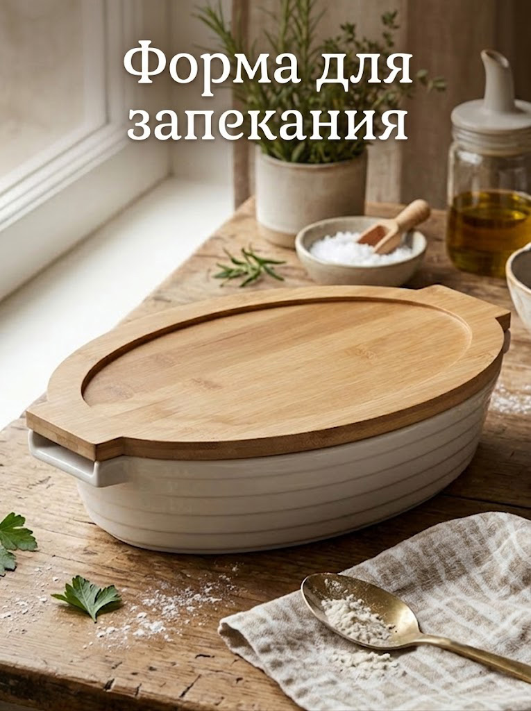 Форма для запекания овальная Доляна "Эстет", размер 32х21х6 см