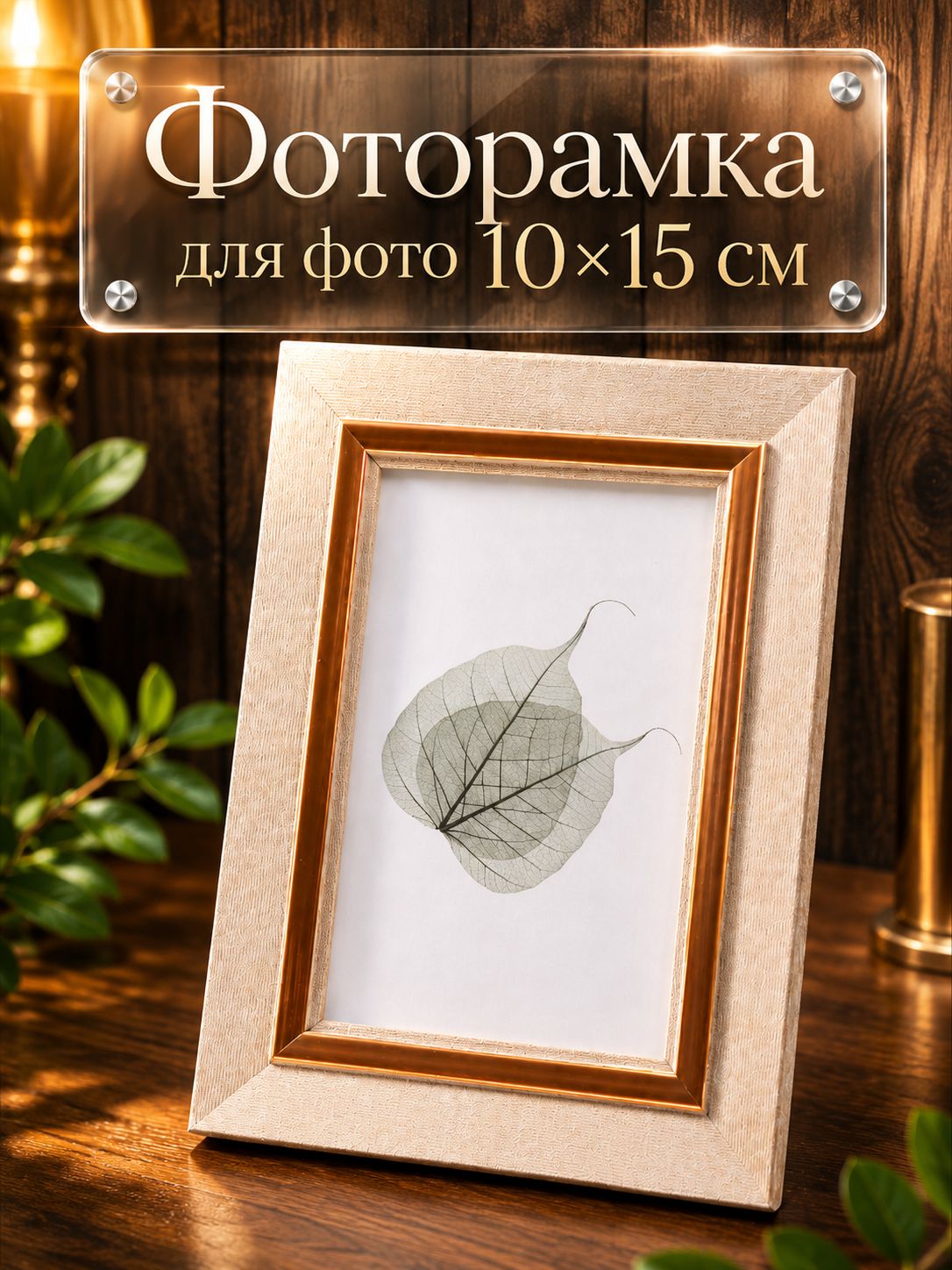 Фоторамка для фото 10x15 см, пластиковая, Вайолетт
