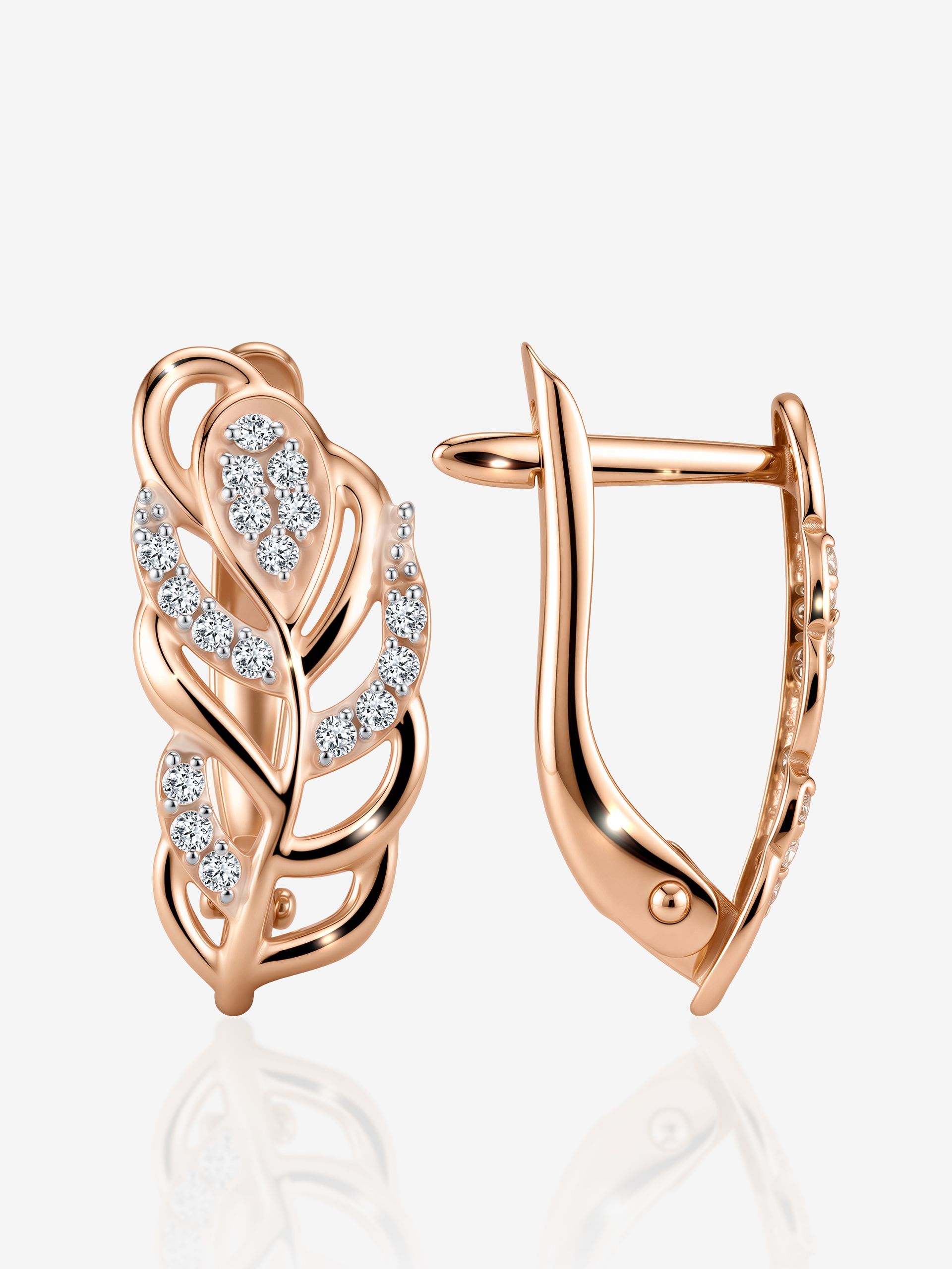 Серьги женские золотые 375 с фианитом