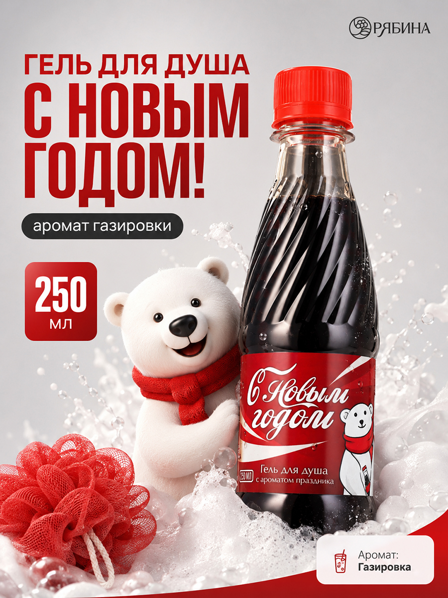 Гель для душа, подарок на новый год, 250 мл, аромат газировки