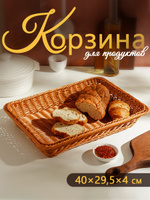 Хлебница, фруктовница, размер 40х29.5х4 см