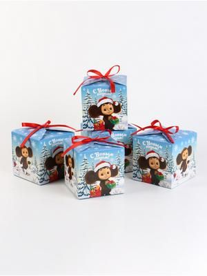 Набор подарочных коробок, 5 шт, Новый год, Чебурашка, 12 x 12 x 12 см