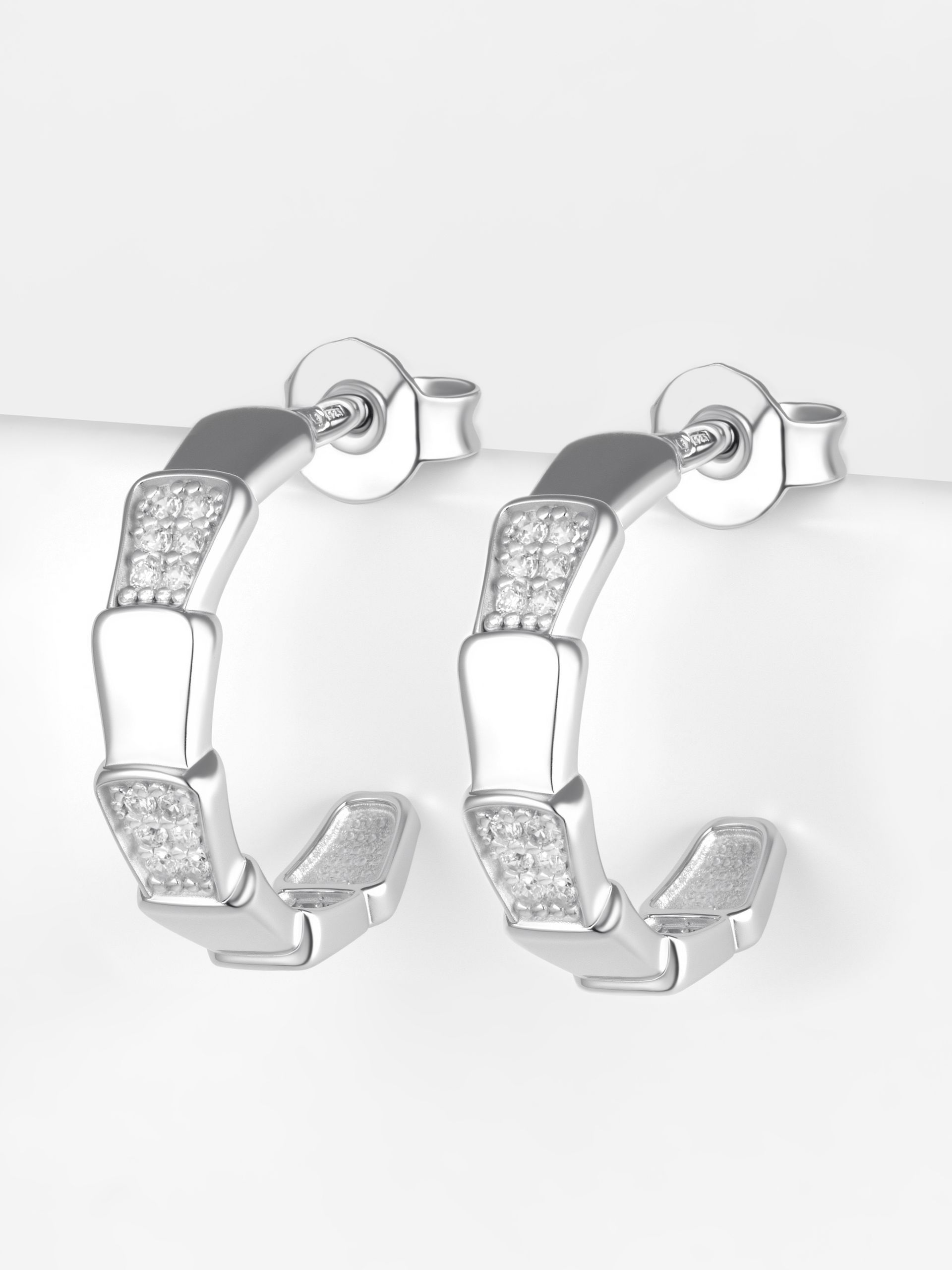 Серьги женские серебро 925, серьги гвоздики с фианитами