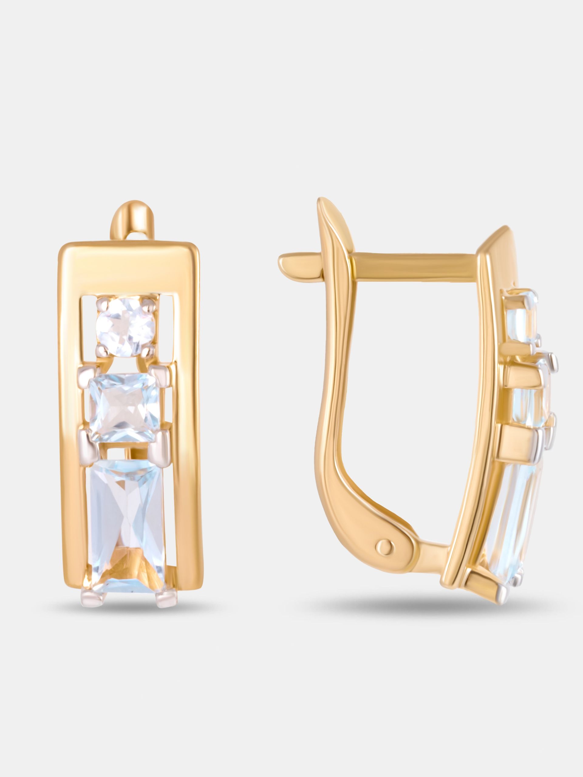 Серьги женские золотые 585 с топазом