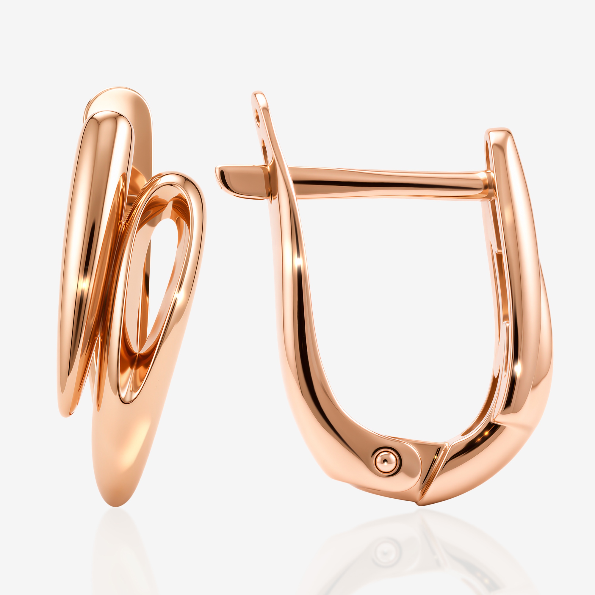 Серьги женские из золота 375 пробы без камней