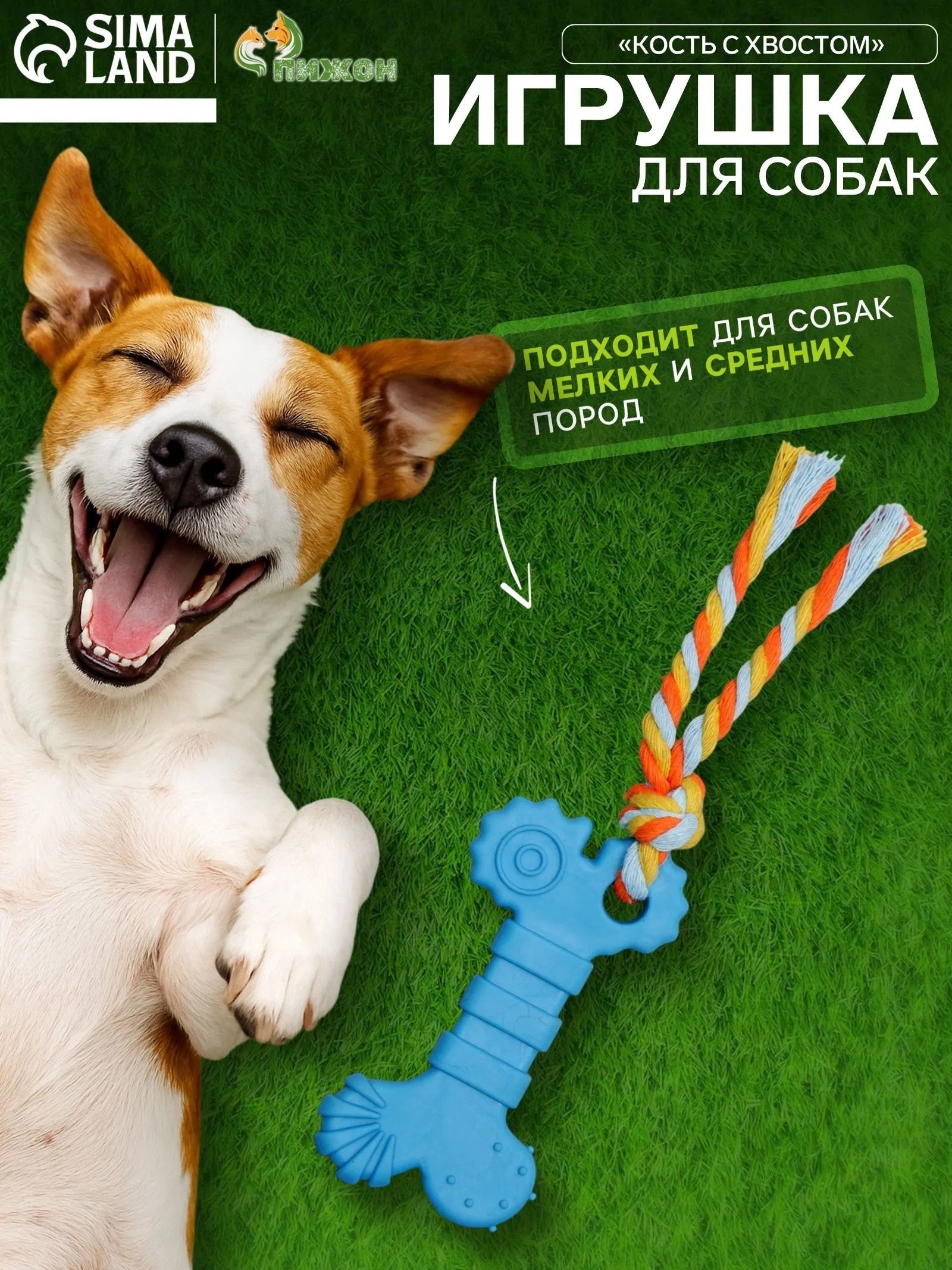 Игрушка для собак, жевательная кость на канате, синяя