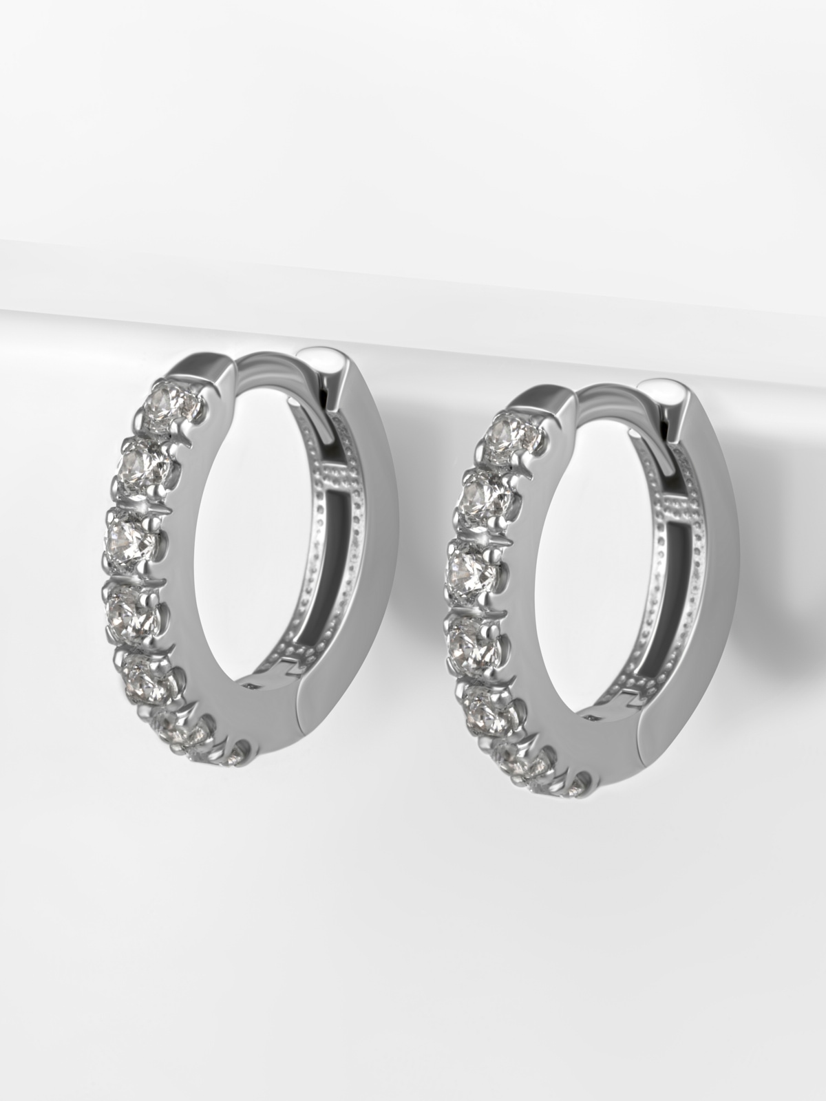 Серьги конго серебро 925 с фианитами