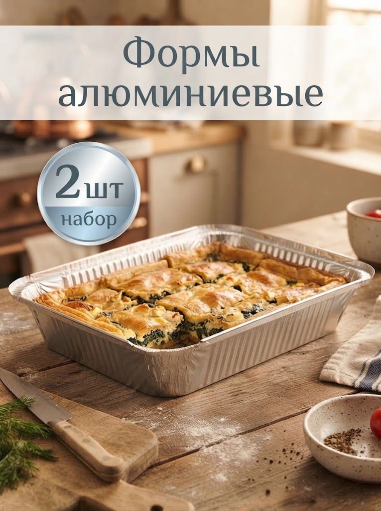 Форма для запекания, из фольги, 3,1 л, 2 шт