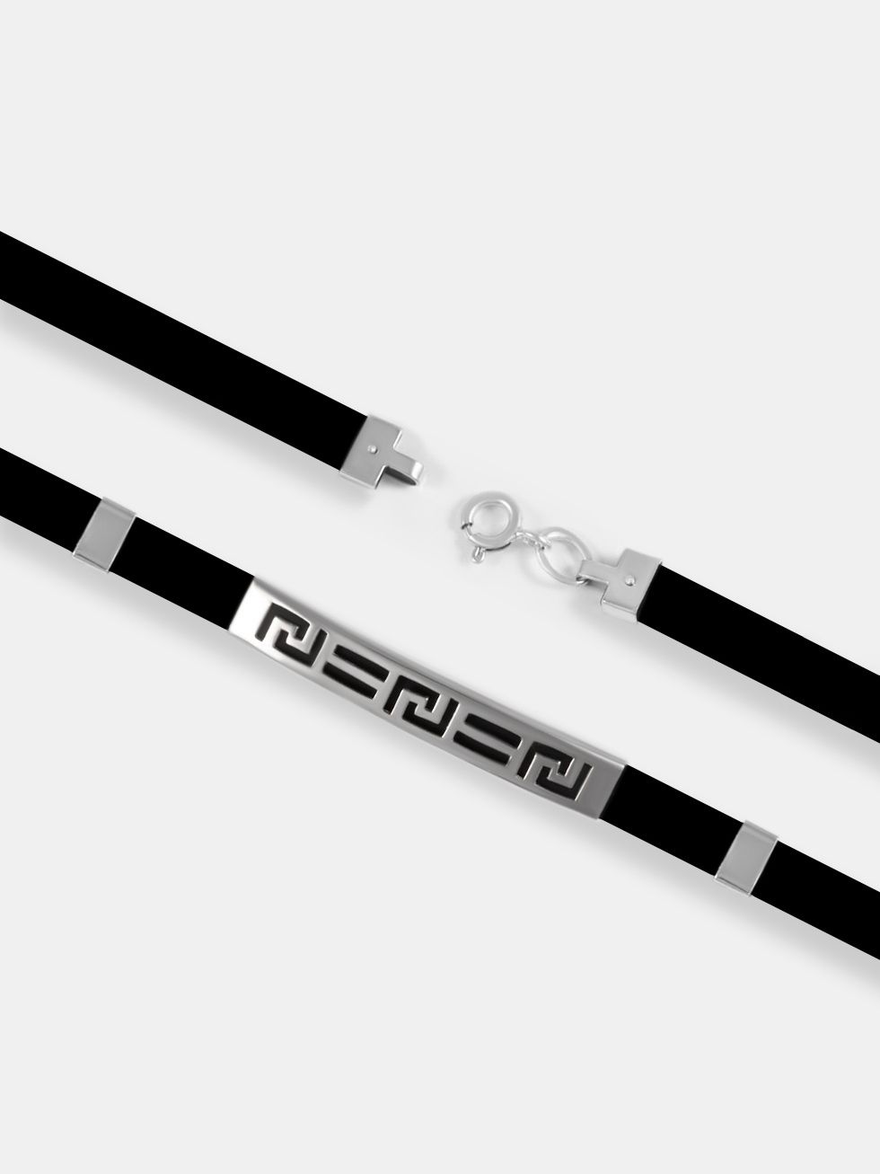 Браслет серебро 925, каучук