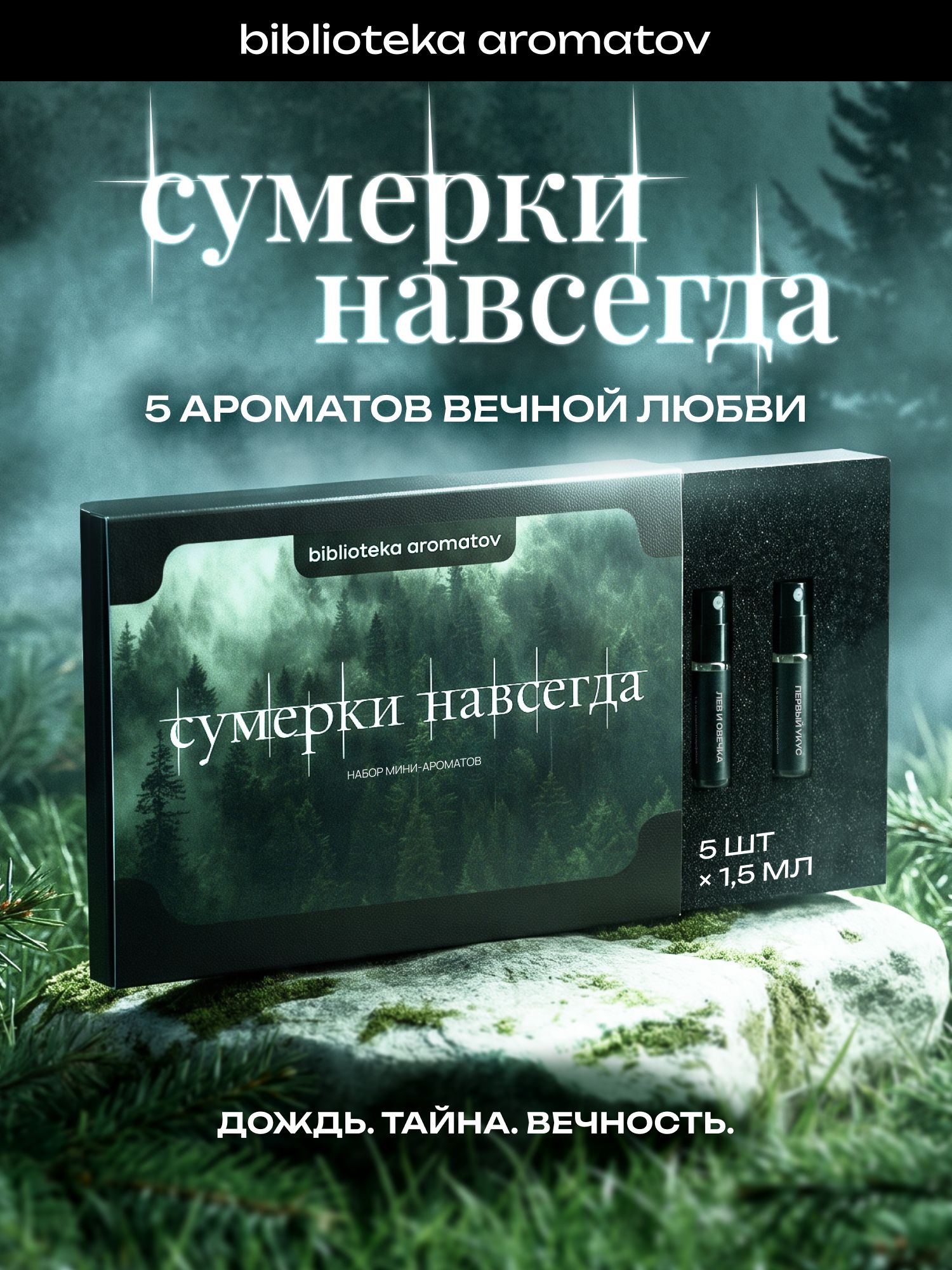 Набор духов женские пробники Сумерки навсегда (бокс 5 ароматов)