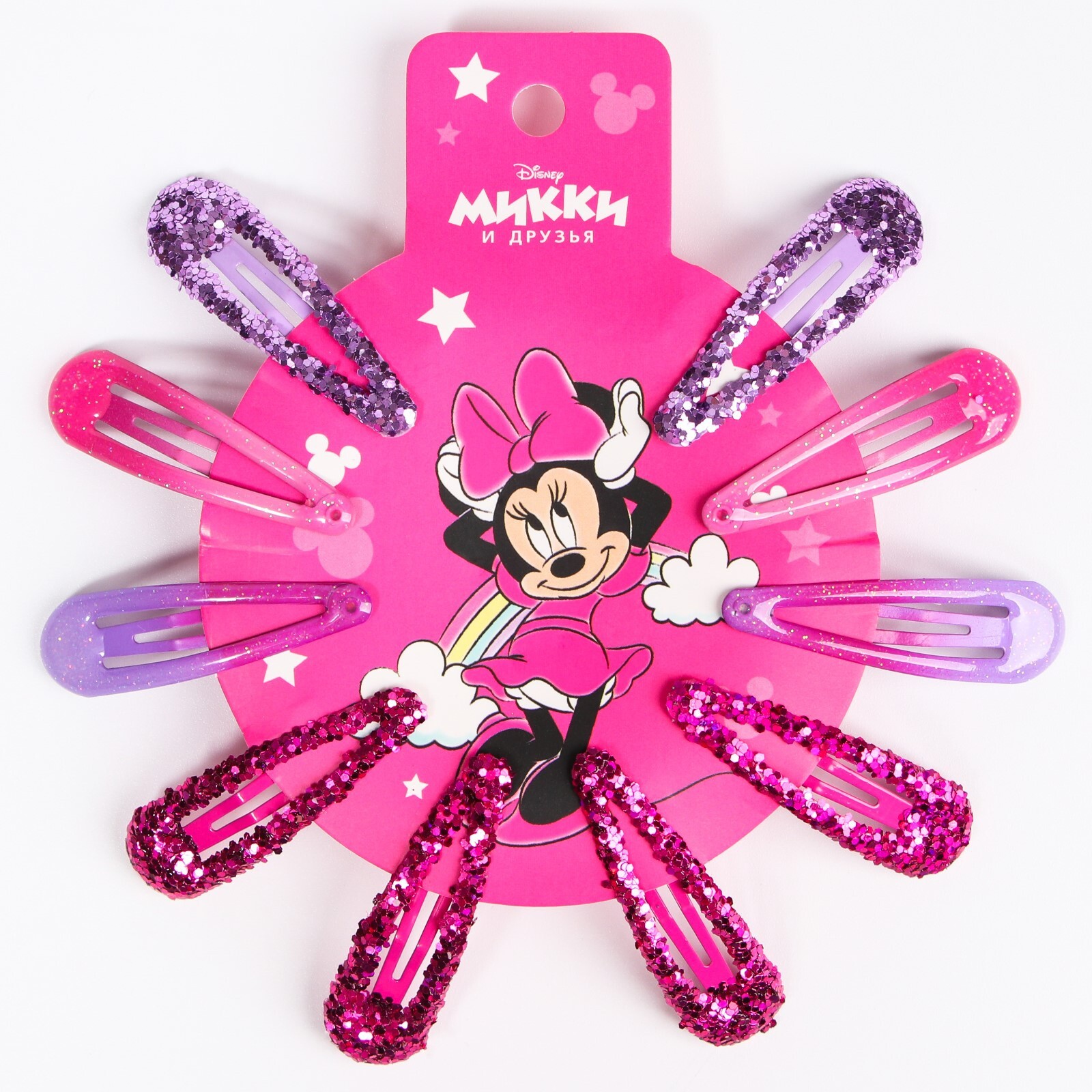 Заколки для волос детские Disney Минни Маус, цвет розовый, 10 шт