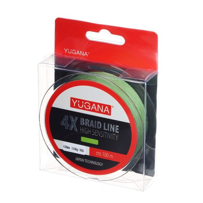 Леска плетеная X4 PE Green, 0.23 mm, 100 m