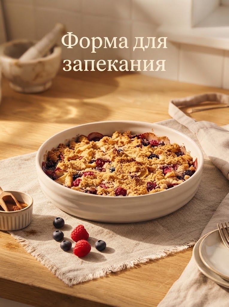 Форма для запекания Доляна Зефир, объем 1 л, диаметр 23 см, круглая, керамика, белая, На фото — предложение продавца