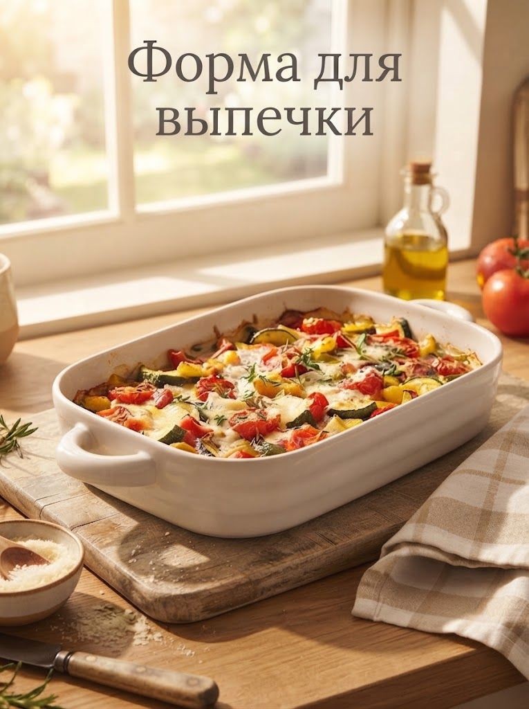 Форма для запекания Доляна Зефир, объем 2.3 л, размер 38х22х6 см, прямоугольная, керамика, белая, На фото — предложение продавца