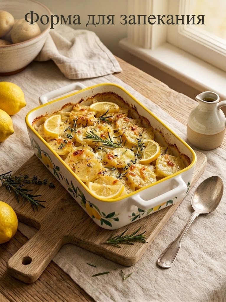 Форма для запекания, объем 1,45 л, размер 27х15 см, с ручками, жаропрочная керамика, На фото — предложение продавца