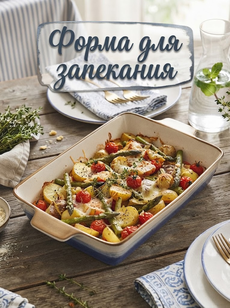 Форма для запекания, объем 2,1 л, 34х20,5х5,5 см, с ручками, жаропрочная керамика, На фото — предложение продавца