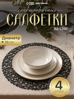Салфетка сервировочная Доляна "Паутинка", 4 шт, плейсматы на стол, диаметр 38 см, На фото — предложение продавца