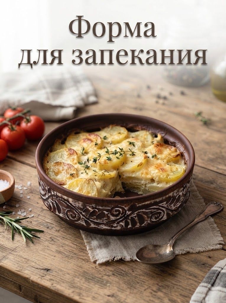 Форма для запекания "Ангоб", объем 300 мл, размер 12х12х4 см, красная глина, На фото — предложение продавца