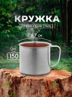 Кружка из нержавеющей стали Доляна "Мэйли", объем 150 мл, диаметр 6,7 см, кружка походная, На фото — предложение продавца