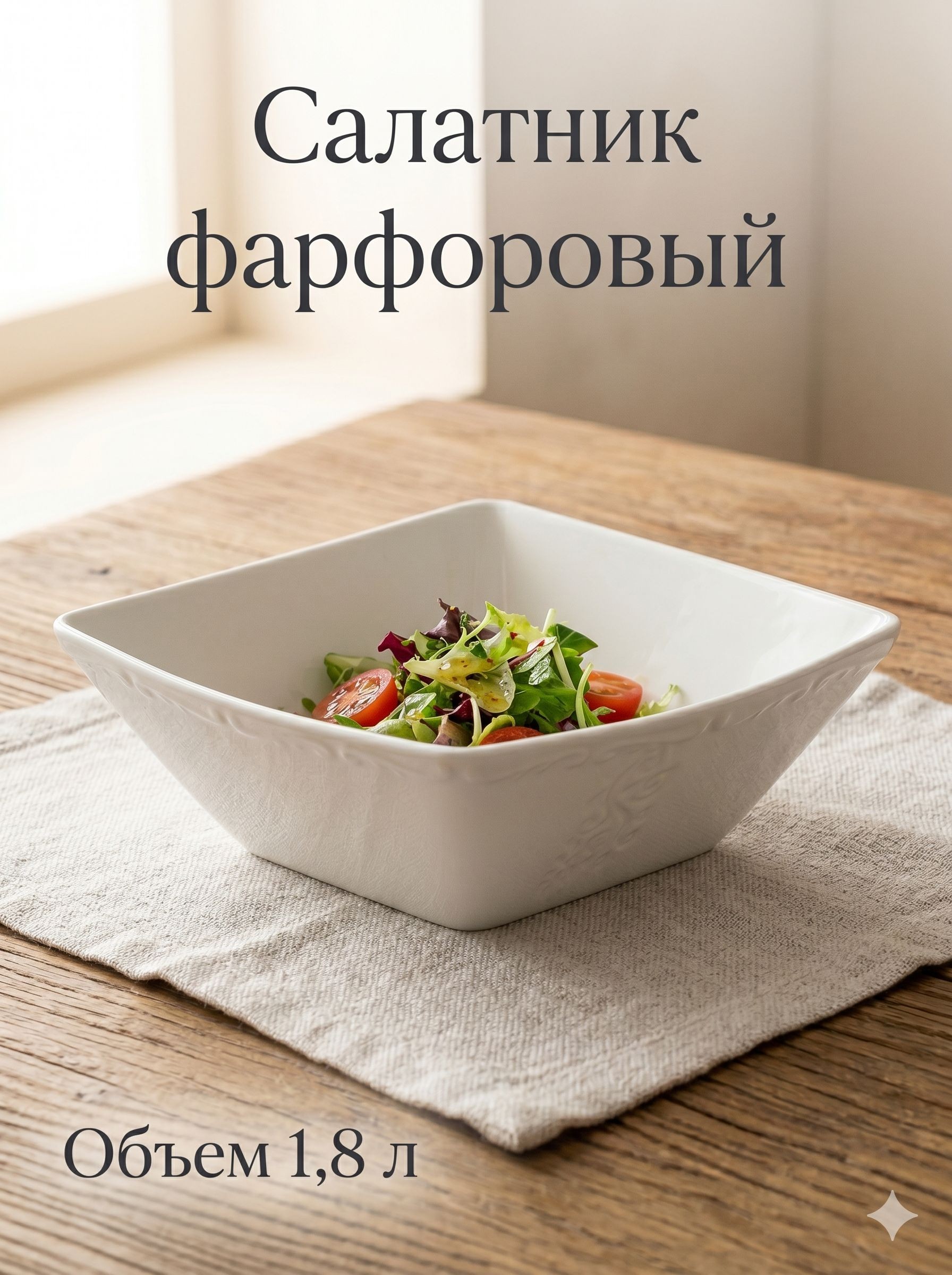 Салатник сервировочный 1,8 л, Magistro Kingdom, фарфоровый, На фото — предложение продавца