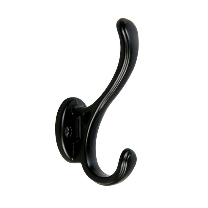 Крючки настенные для одежды CAPPIO WAVE, двухрожковый, черный, набор 4 шт, На фото — предложение продавца