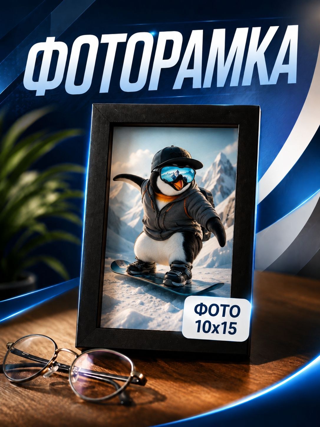 Фоторамка пластик, 10х15 см, рамка для фото черная матовая / рамка для картин, постера, творчества / для интерьера, На фото — предложение продавца