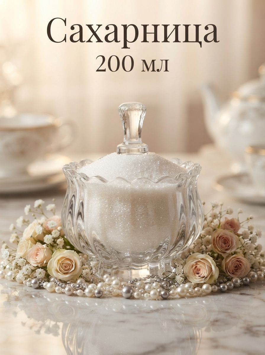 Сахарница стеклянная "Барселона", объем 200 мл, с крышкой, На фото — предложение продавца