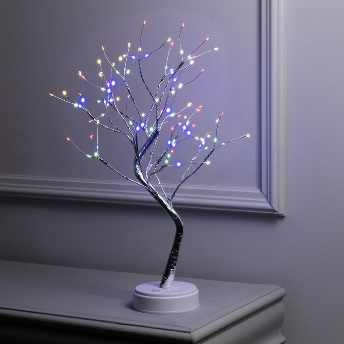 Светодиодный куст "Ива" 45 см, 108 LED, постоянное свечение, батарейки ААх3 (не в комплекте), USB, свечение мульти, На фото — предложение продавца