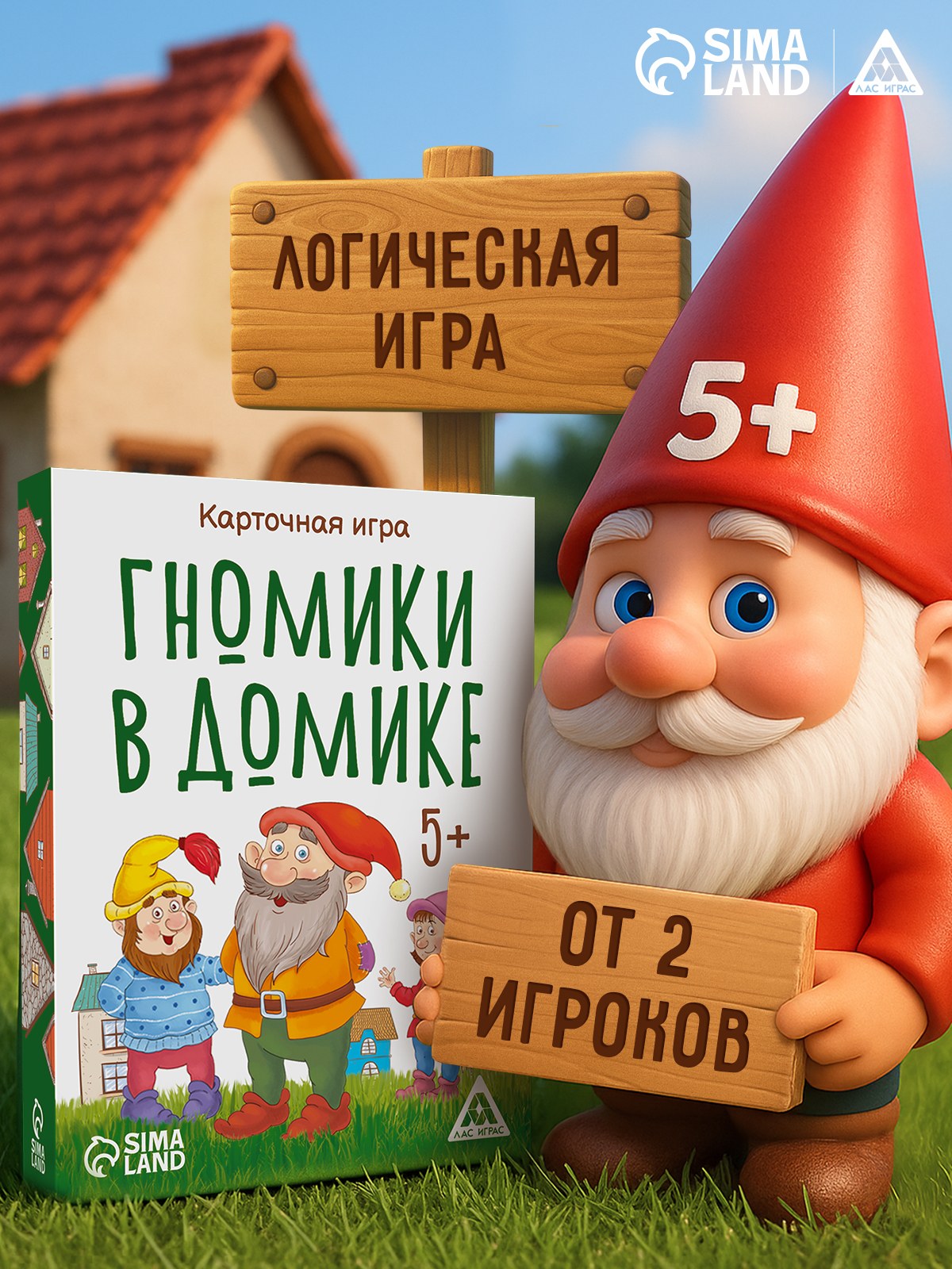 Карточная игра "Гномики в домике", 36 карт, 5+, На фото — предложение продавца