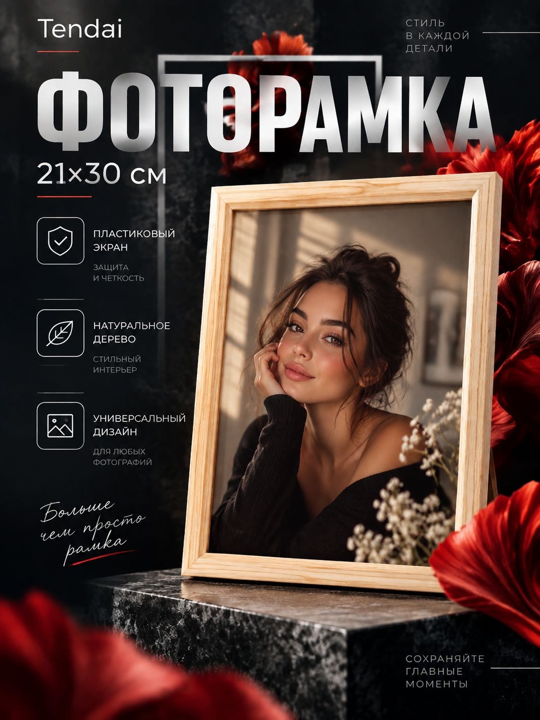 Фоторамка 21x30 см А4 белая, рамка для фото, На фото — предложение продавца