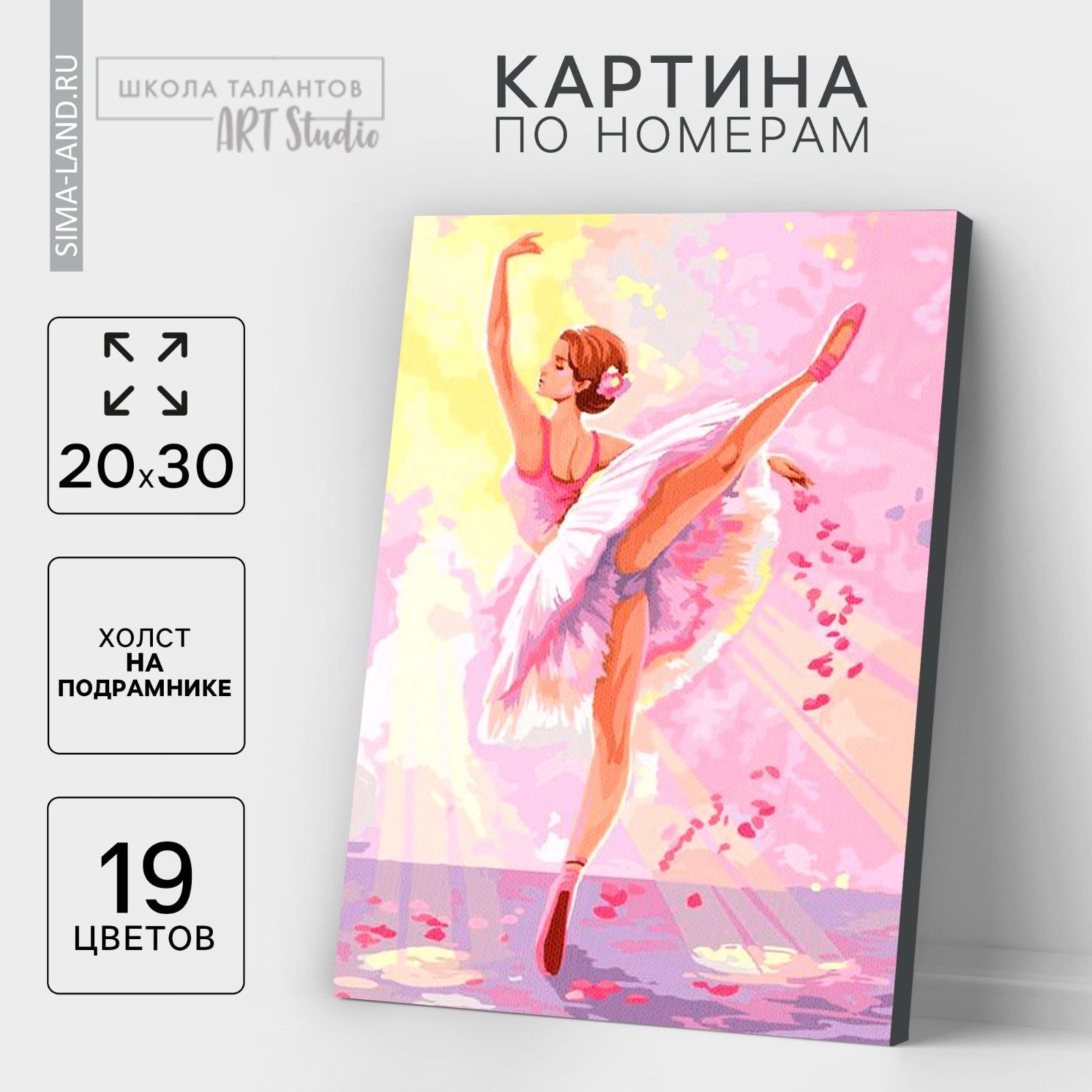 Картина по номерам на холсте с подрамником Школа талантов "Балерина" 20х30 см, На фото — предложение продавца