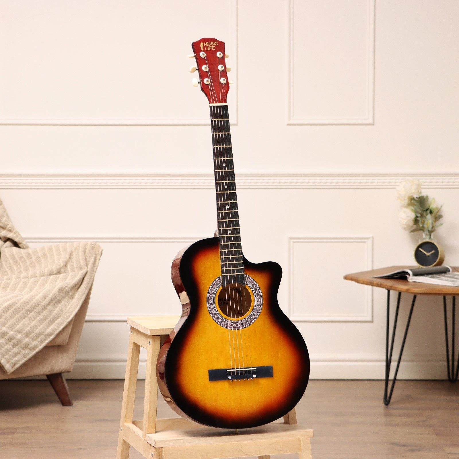 Гитара акустическая Music Life QD-H38Q-JP санберст, 6-ти струнная, 97 см, На фото — предложение продавца